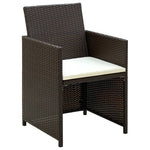 -Delige Loungeset Met Kussens Poly Rattan