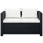 -Delige Loungeset Met Kussens Poly Rattan