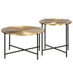 Tafelset Met Messing Bedekt Mdf 2-Delig Wit