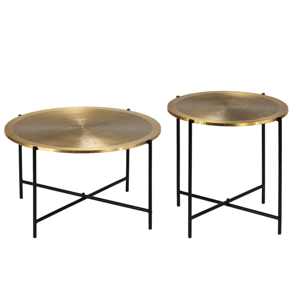Tafelset Met Messing Bedekt Mdf 2-Delig Wit