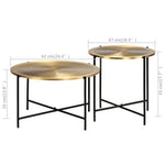 Tafelset Met Messing Bedekt Mdf 2-Delig Wit
