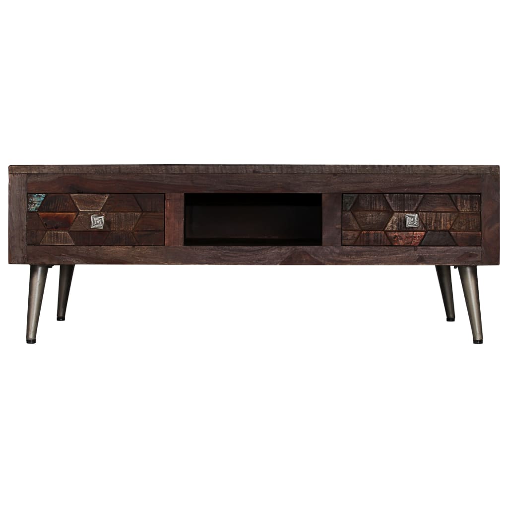 Salontafel 100X60X35 Cm Massief Gerecycled Hout