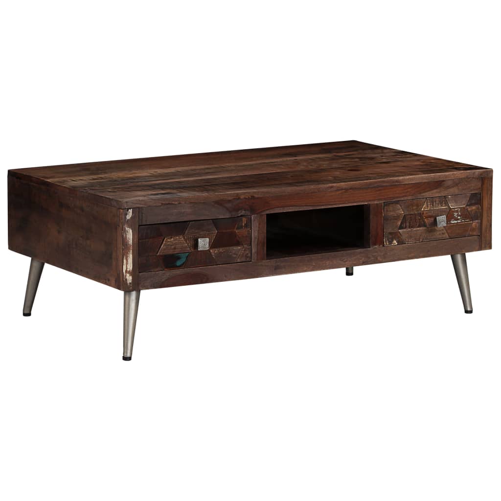 Salontafel 100X60X35 Cm Massief Gerecycled Hout