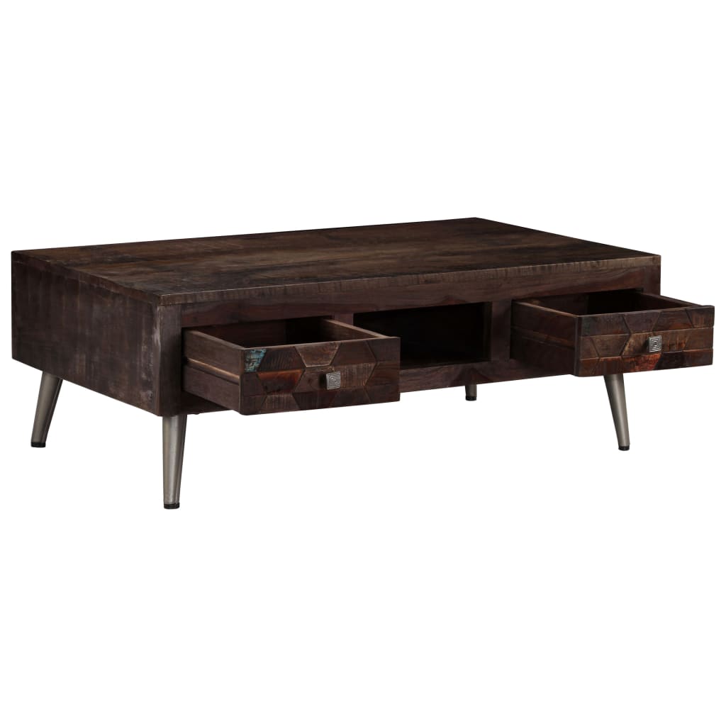 Salontafel 100X60X35 Cm Massief Gerecycled Hout