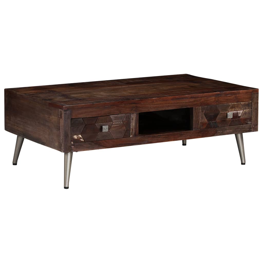 Salontafel 100X60X35 Cm Massief Gerecycled Hout