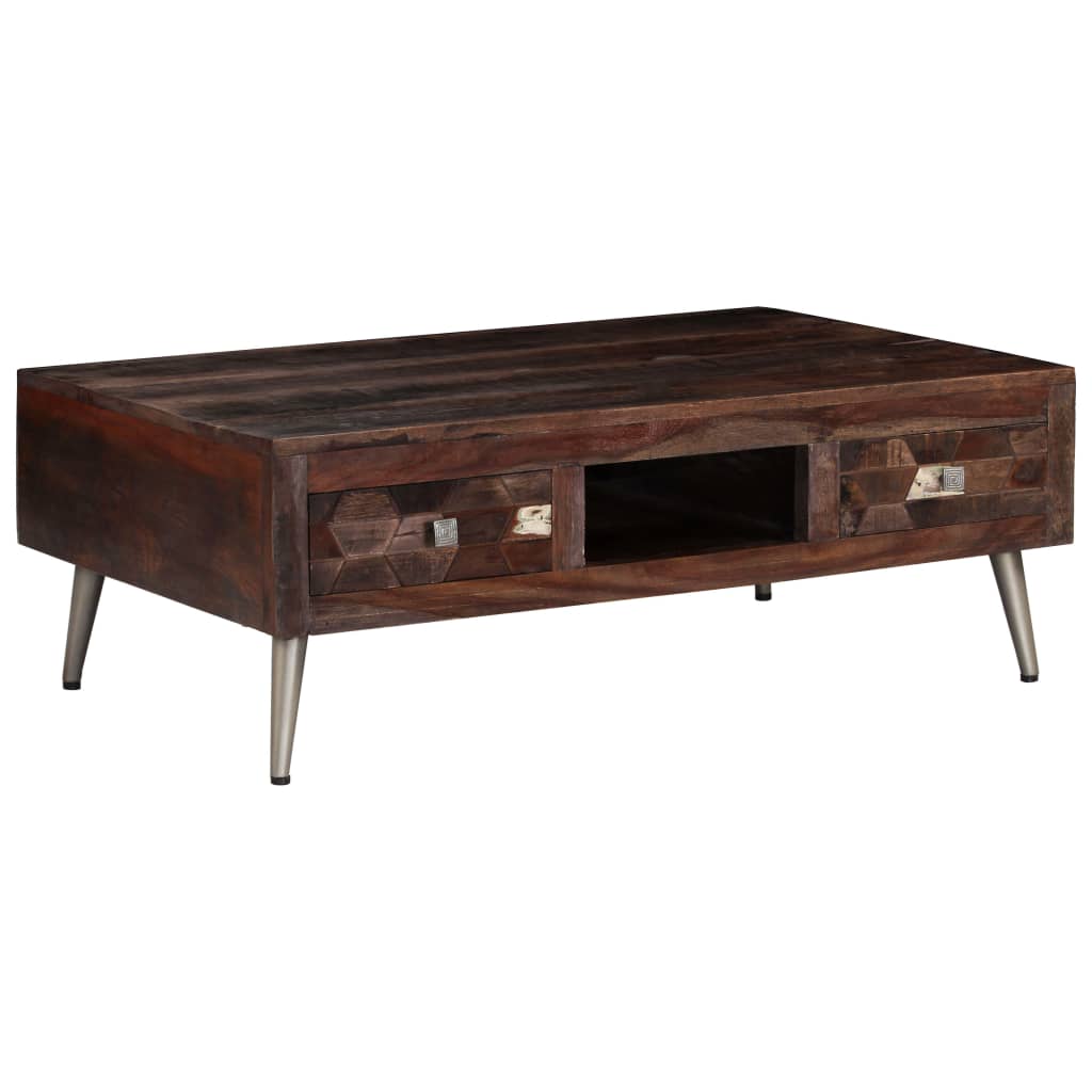 Salontafel 100X60X35 Cm Massief Gerecycled Hout