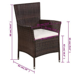 Tuinstoel En Kruk Met Kussens Poly Rattan