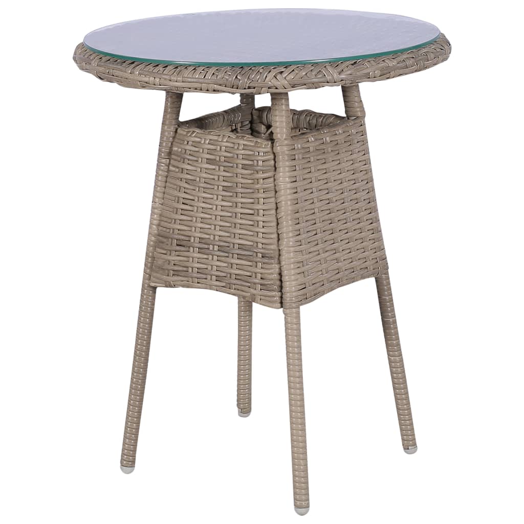 -Delige Bistroset Met Kussens Poly Rattan Bruin
