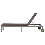 Ligbed Met Wieltjes Poly Rattan Bruin