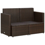 Tuinbank 2-Zits Met Kussens Poly Rattan