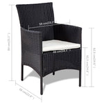 -Delige Loungeset Met Kussens Poly Rattan