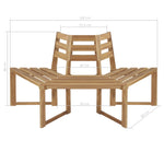 Boombank Half-Zeshoekig 160 Cm Massief Acaciahout