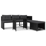 -Delige Loungeset Poly Rattan