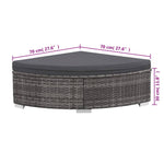 6-Delige Loungeset Met Kussens Poly Rattan Grijs