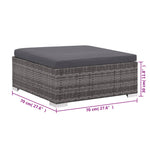 6-Delige Loungeset Met Kussens Poly Rattan Grijs