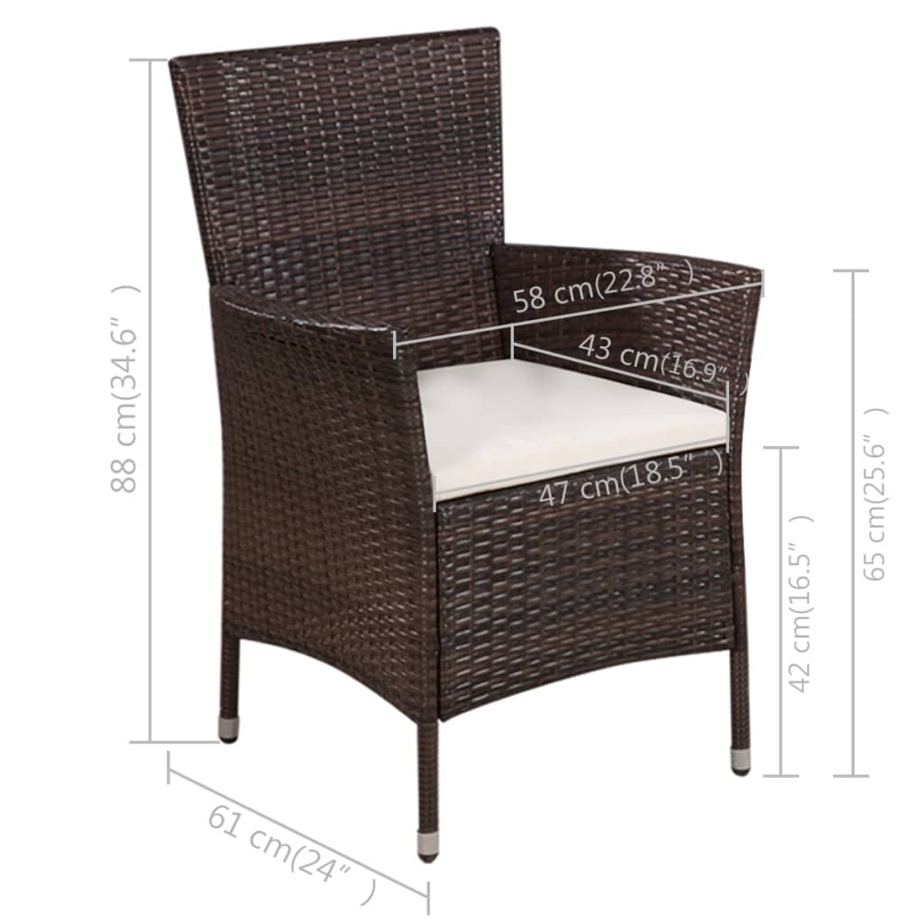 -Delige Bistroset Poly Rattan