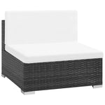 -Delige Loungeset Met Kussens Poly Rattan