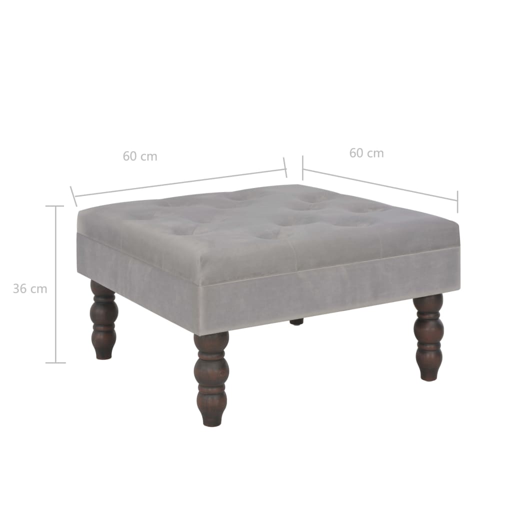 Kruk 60X60X36 Cm Fluweel Donker