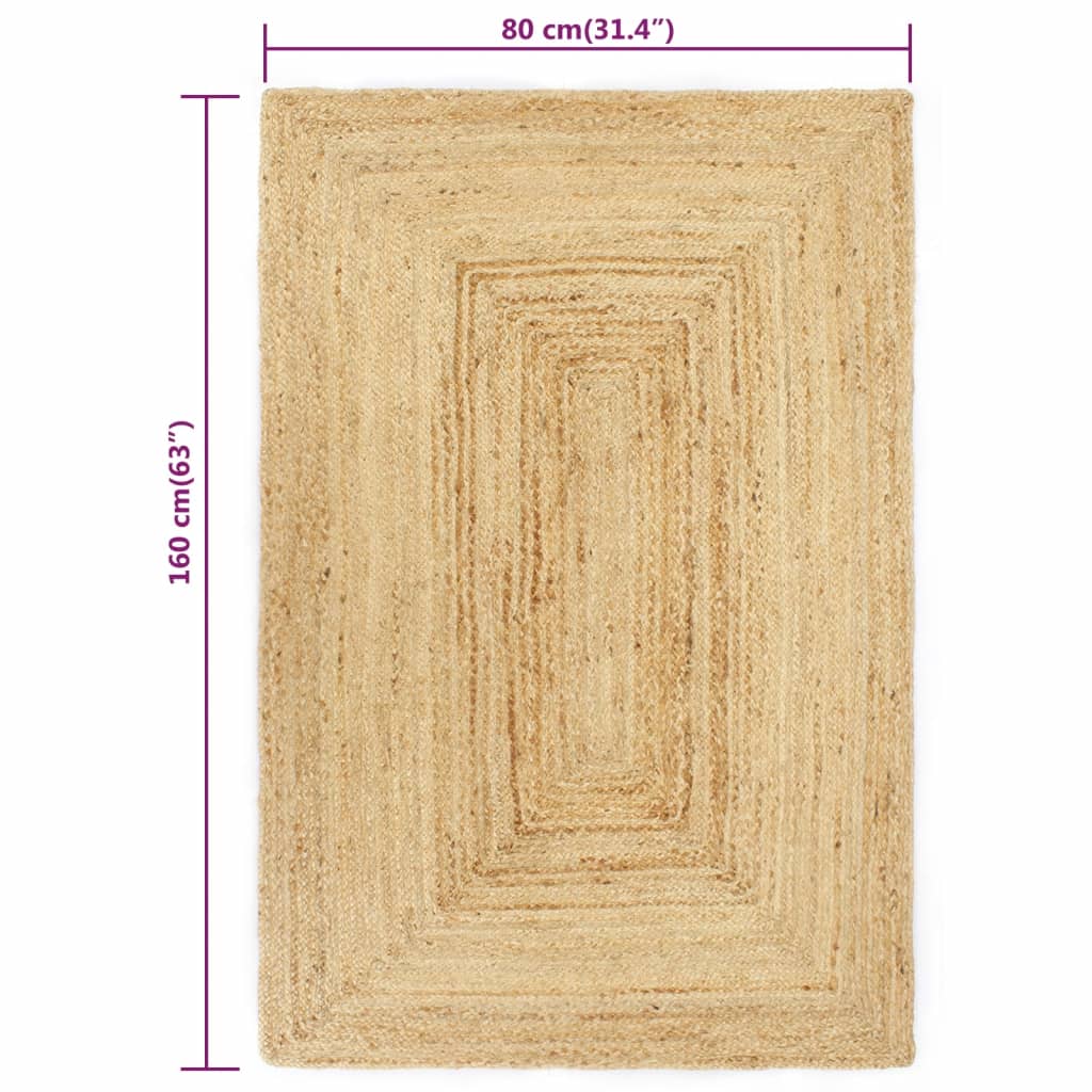 Vloerkleed Handgemaakt Jute Naturel