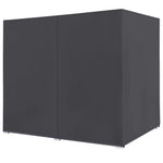 Loungebed Met Gordijnen Poly Rattan Grijs