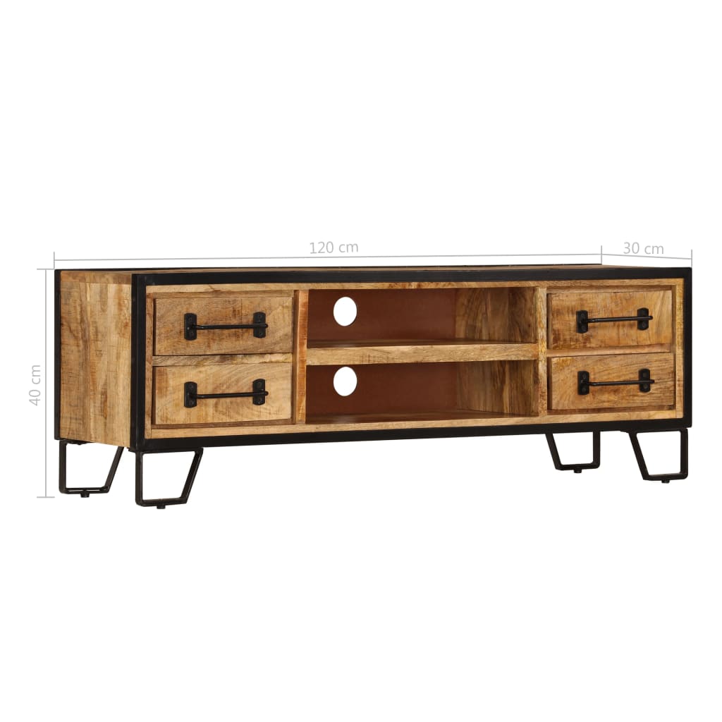 Tv-Meubel Met Lades 120X30X40 Cm Massief Mangohout