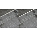 Doucheafvoer 2 St Rechthoekig Roestvrij Staal