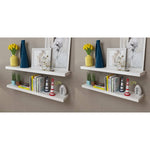 Wandplanken Mdf Zwevend Voor Boeken/Dvd 2 St Wit
