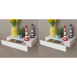 Wandplanken Zwevend Met Lades Wit