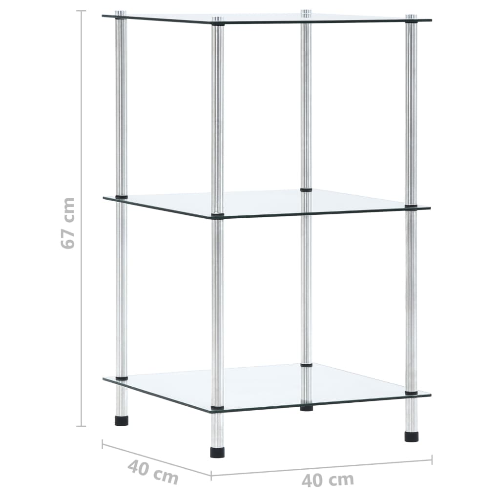 Kastje 3-Laags 40X40X Gehard Glas Transparant