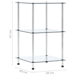 Kastje 3-Laags 40X40X Gehard Glas Transparant