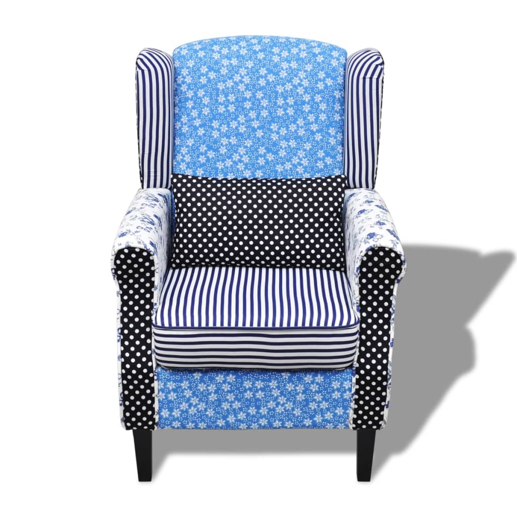 Fauteuil Met Stof Blauw/Grijs