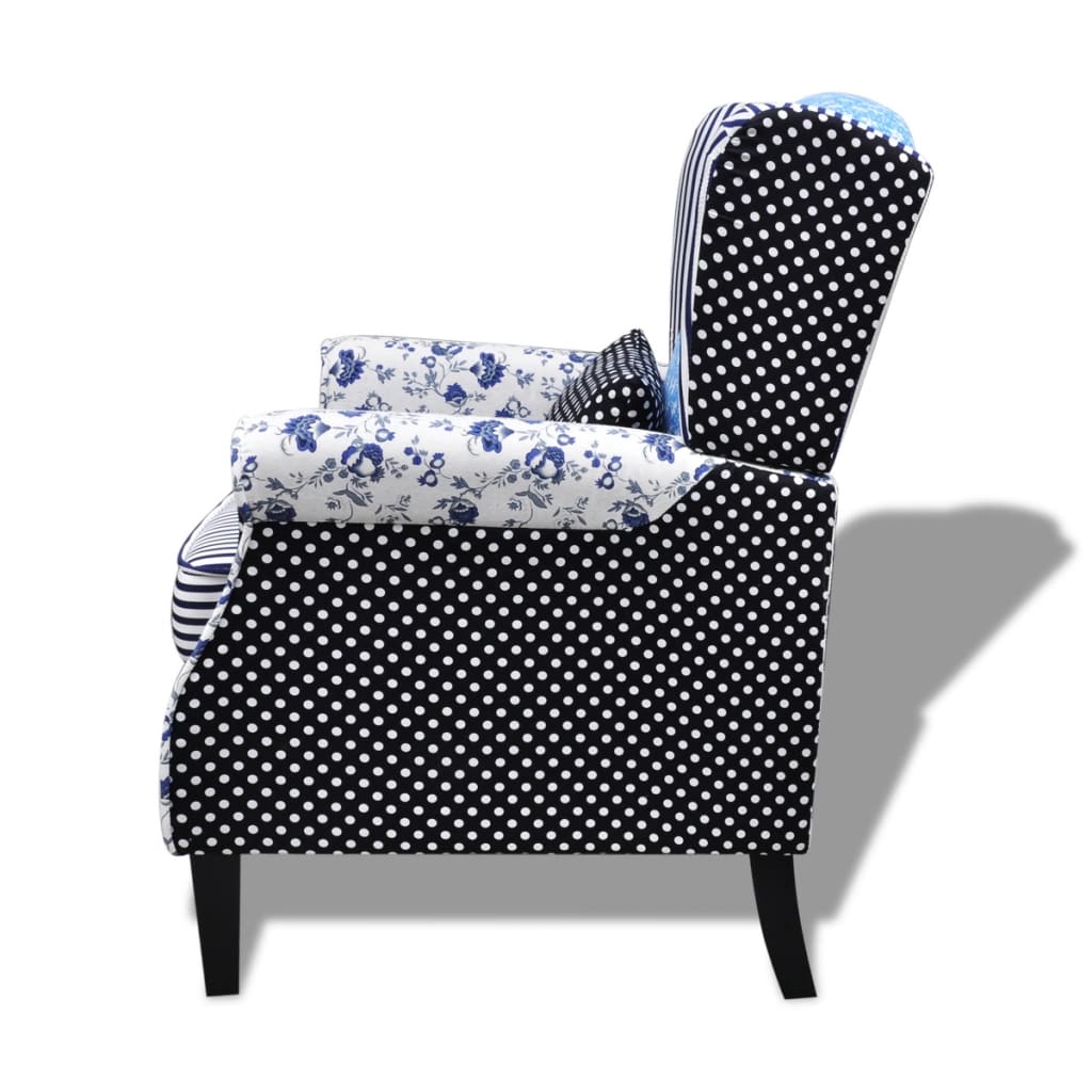 Fauteuil Met Stof Blauw/Grijs