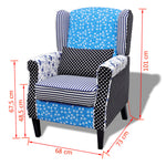 Fauteuil Met Stof Blauw/Grijs