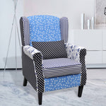 Fauteuil Met Stof Blauw/Grijs