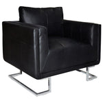 Fauteuil Met Verchroomde Poten Kubus Kunstleer