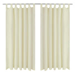 Micro-Satijnen Gordijnen Met Ringen 140 X 2 Stuks (Wijnrood)