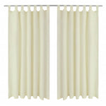 Micro-Satijnen Gordijnen Met Ringen 140 X 2 Stuks (Wijnrood)