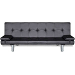 Slaapbank Met Twee Kussens Verstelbaar Kunstleer
