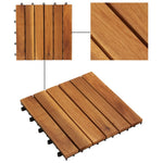 Terrastegels 20 St Verticaal Patroon 30X30 Cm Acaciahout