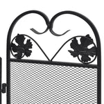Haardscherm 3 Panelen Ijzer Zwart