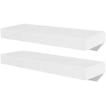 Wandplanken Mdf Zwevend Voor Boeken/Dvd 2 St Wit