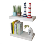 Wandplanken Mdf Zwevend Voor Boeken/Dvd 2 St Wit