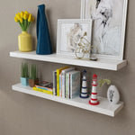 Wandplanken Mdf Zwevend Voor Boeken/Dvd 2 St Wit