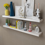 Wandplanken Mdf Zwevend Voor Boeken/Dvd 2 St Wit