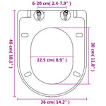 Toiletbril Soft-Close Met Quick-Release Ontwerp Vierkant