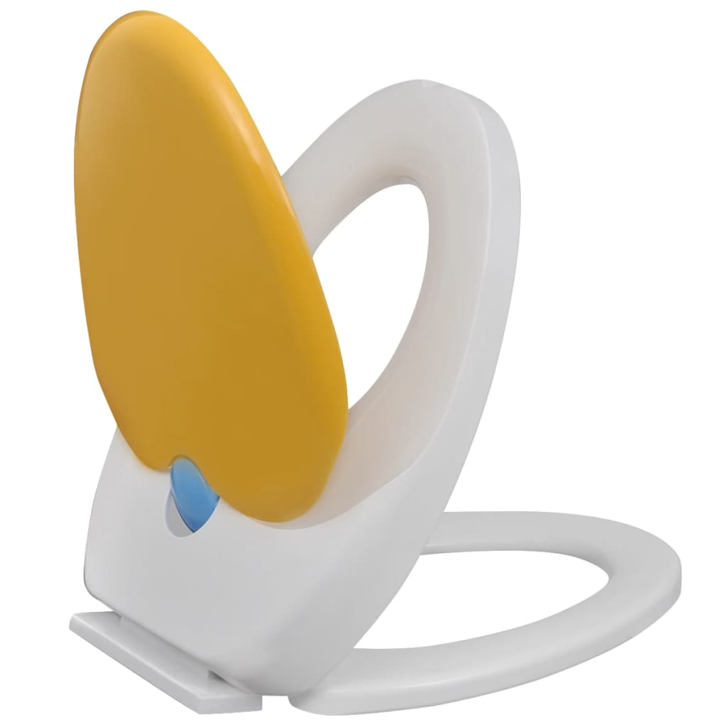 Toiletbril Voor Volwassenen/Kinderen Soft-Close Wit En Geel