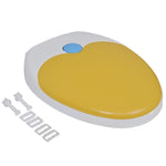 Toiletbril Voor Volwassenen/Kinderen Soft-Close Wit En Geel