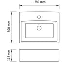 Wastafel Met Kraangat Vierkant Keramiek