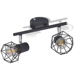 Plafondlamp Met 2 Led's Industriële Stijl Zwart