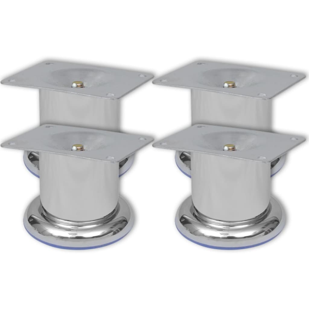 Bankpoten Rond Chroom 4 St